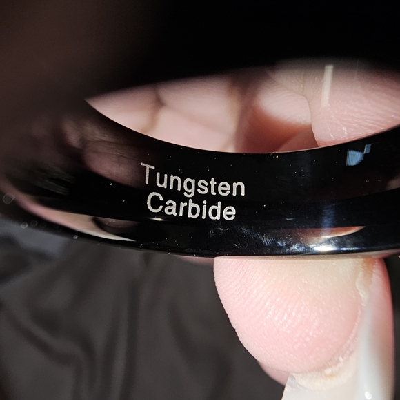 Sz 10, Muonionalusta Meteorite Tungsten Carbide Hammered Ring, M/F New! - Picture 10 of 10